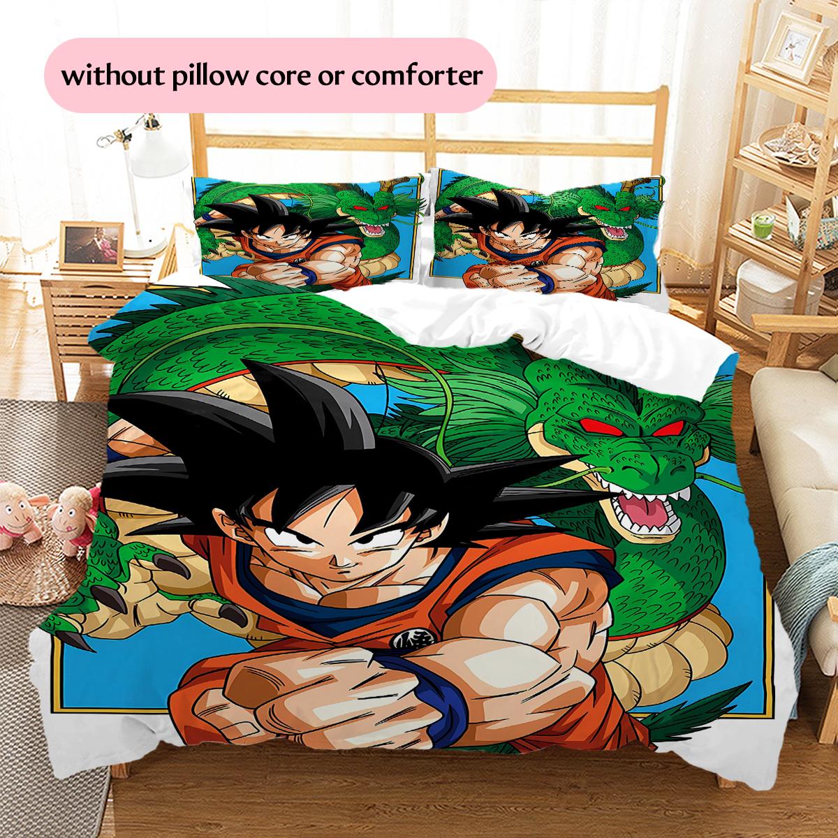 

Постельное белье с рисунком персонажей Dragon Ball, Домашний декор, Подарок на день рождения (1 пододеяльник + 2 наволочки, без наполнителя) 135x200cm