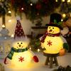 Christmas Snowman Figurine Ornament, Glowing Doll, Christmas Snowflake with Light Snowman Figurine, Children's Gift