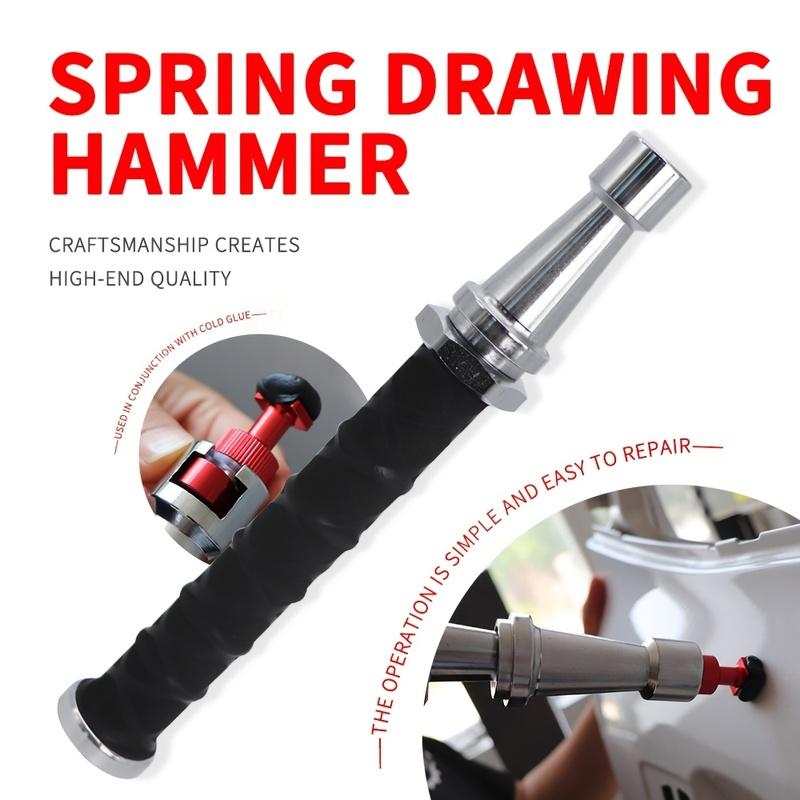 27-38CM Built-in spring Telescopic Small Pull Hammer Car Dent Repair Sliding Hammer Mini Anti-Skating Hail Pull Hammer Tool Sets