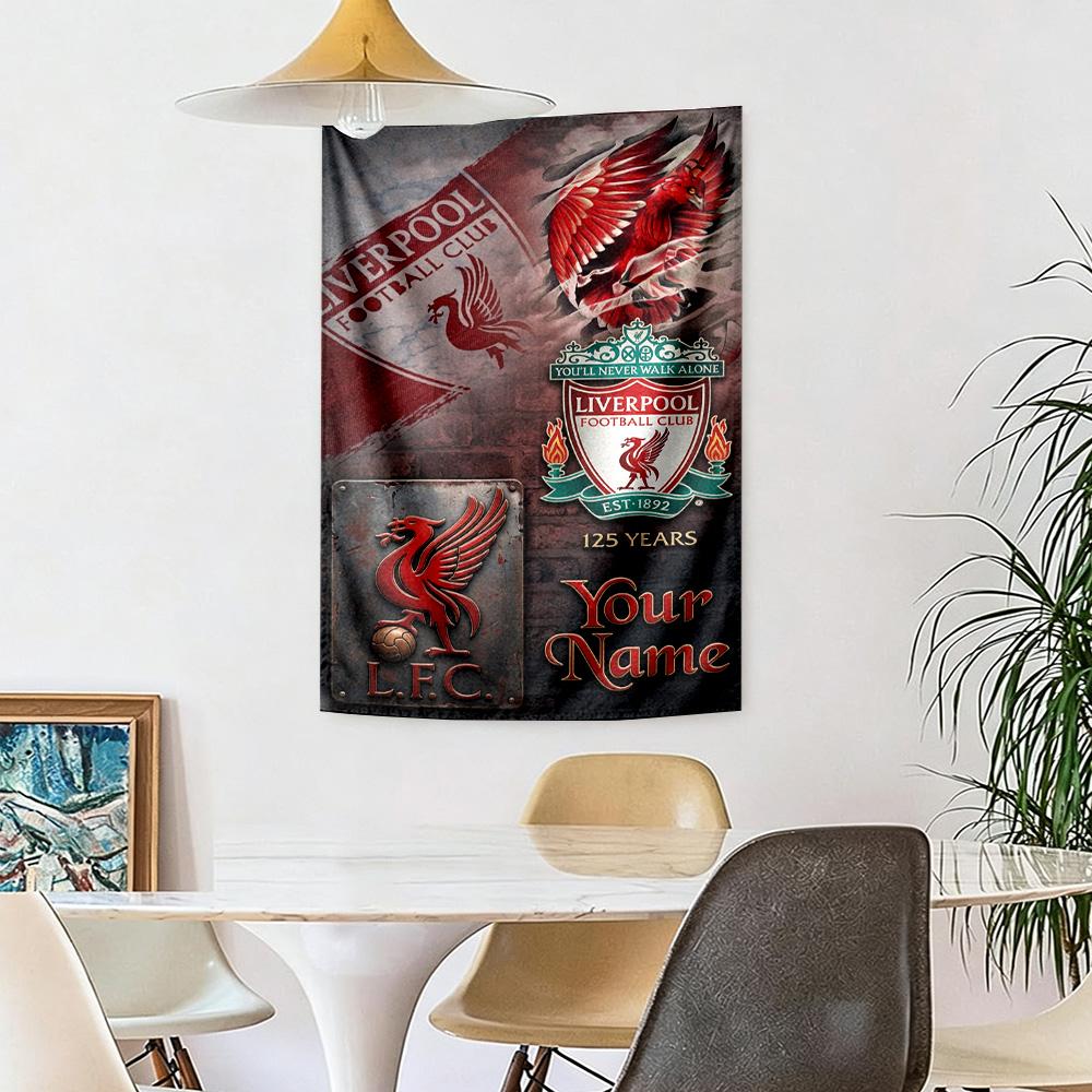 Liverpool FC Custom Jouw Naam Wanddecoratie Wandkleed Kunst Voor Huisdier Herdenking Verjaardag Bruiloft Feest Achtergrond Familiecadeau