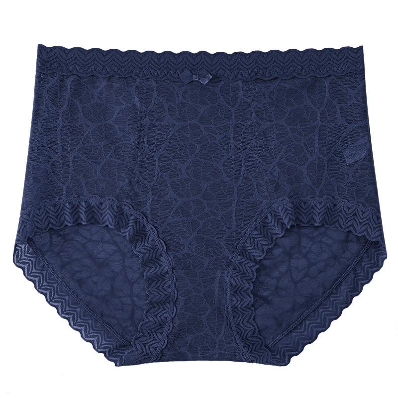 Big Size Ladies Summer New Sexy Lace Breathable No Mark High Waist Belly Triangle Briefs