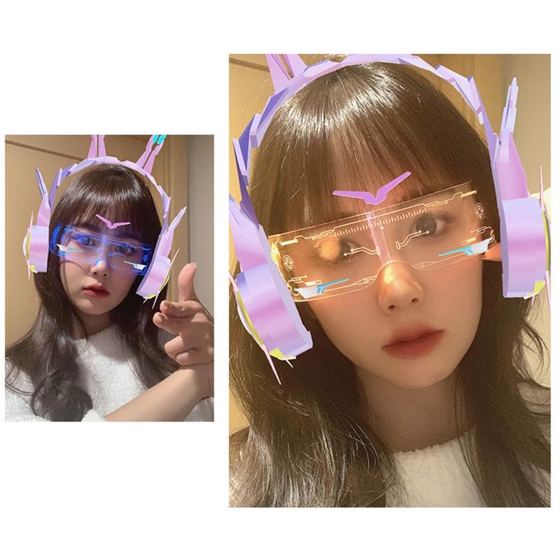 Decorative  Glasses Colorful Luminous Glasses LED Light Up Eyeglasses for Bar KTV Halloween  Party