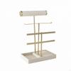 Jewelry Organizer Stand Golden-Hued Necklace Hanger with Band Section for Vanity