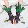 Women's Feather Wrist Cuffs Gothic Lace Feather Long Fingerless Gloves Halloween Party Cosplay Accessories Swan Wings Wristband Cuff Stage Performance