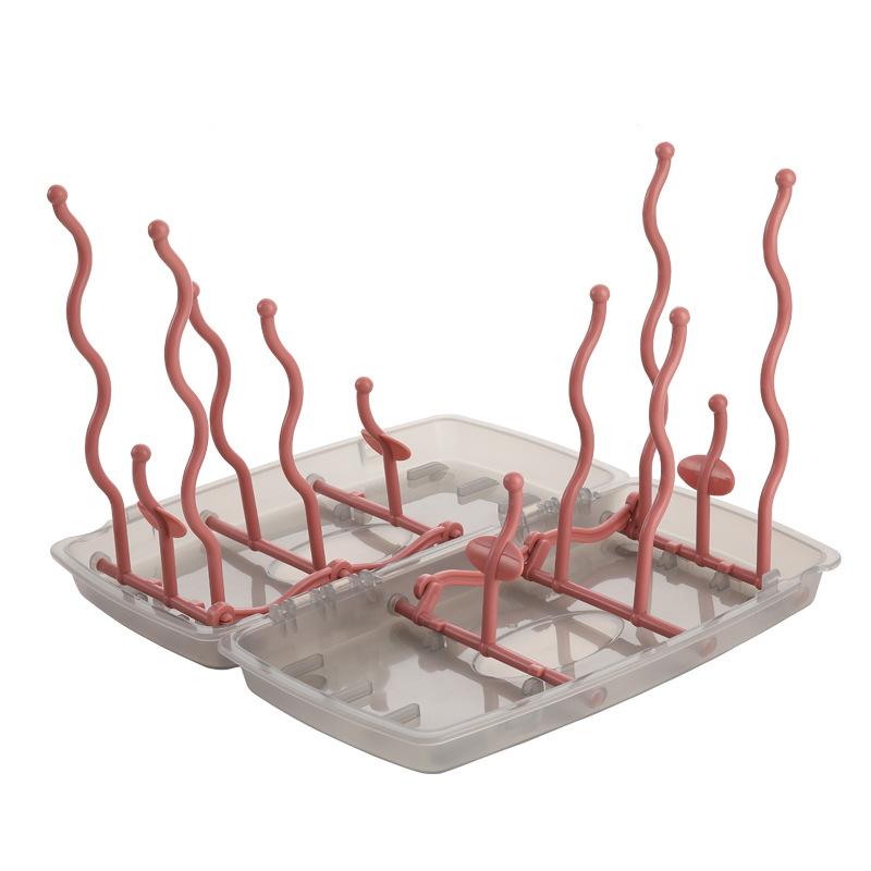 

Drying Rack Tree Storage Nipple Shelf Baby Pacifier Feeding Cup Holder Baby Bottle Cleaning Dryer Drainer Double Sided Portable