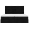 Ottoman Bed with Mattresses Black 200x200 cm Fabric