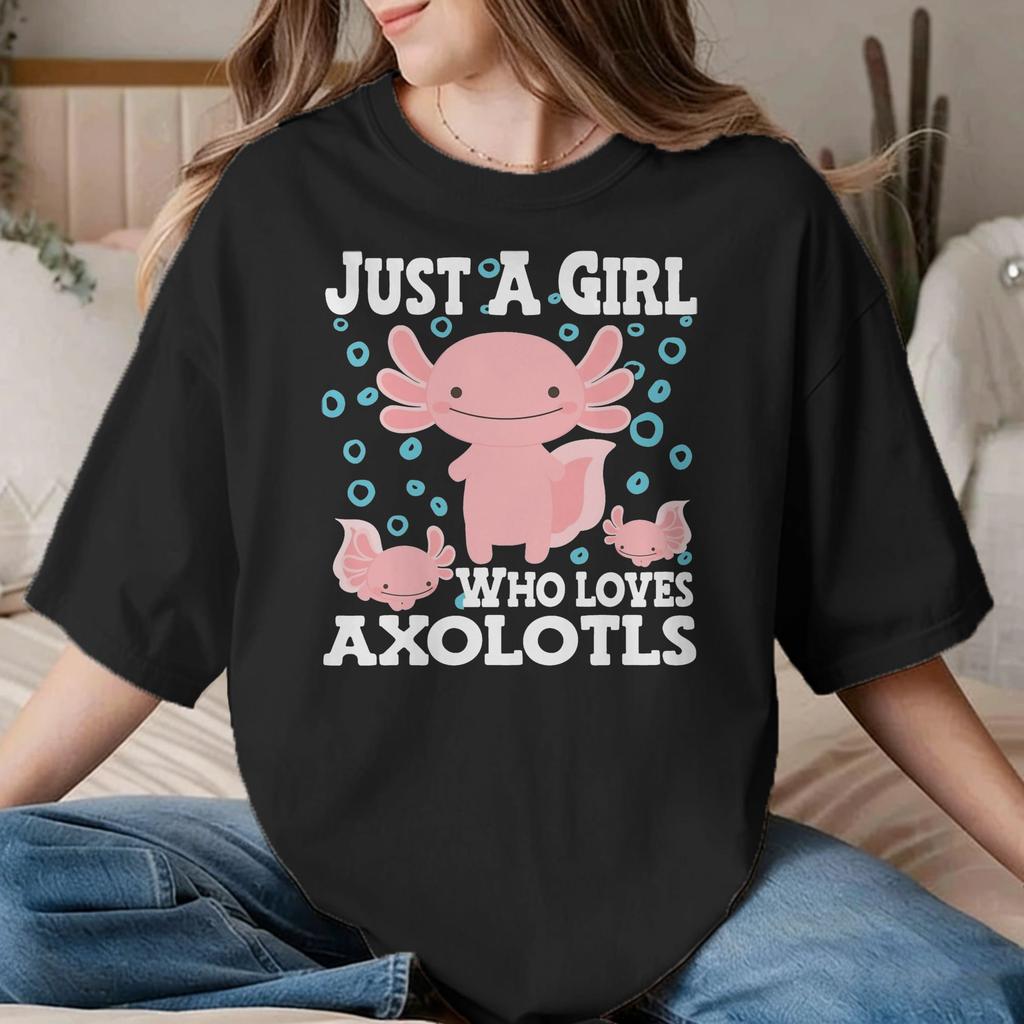 I Axolotl Questions for Unisex Unisex T Shirts Cute Axolotls Vintage Tees Round Neck TShirts 100 Cotton Printed Clothing
