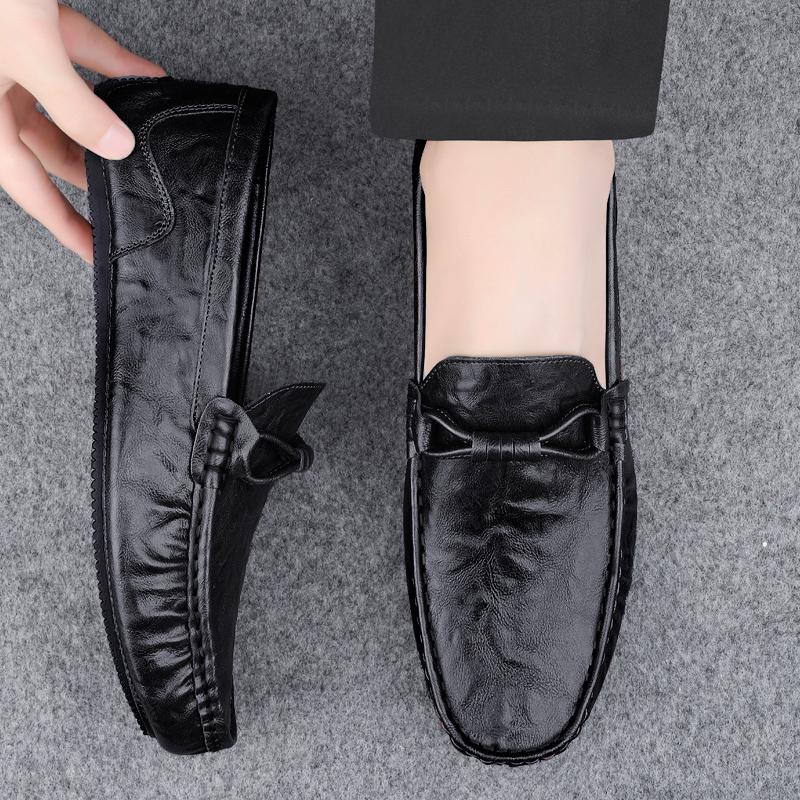 2025 Summer Penny Loafers Men Casual Shoes Breathable Man Moccasins Leather Slip On Flats Lightweight Mens Driving Shoes