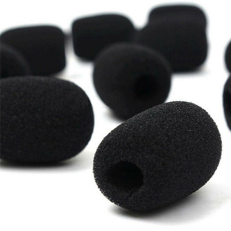 10Pcs Praktische Schwarz Mikrofon Kopfhörer Windschutzscheibe Schwamm Schaum 10Pcs Praktische Schwarz Mikrofon Kopfhörer Windschutzscheibe Schwamm Schaum