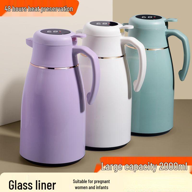 Large Capacity Insulated Thermos Flask with Temperature Display for Home and Dorm Use, Ideal for Mixing Milk and Boiling Water