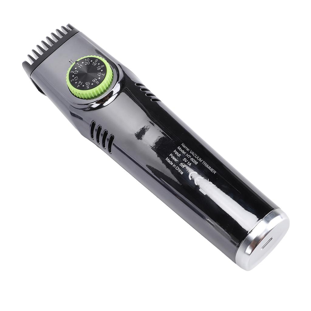 Cordless Vacuum Hair Trimmer Low Noise Strong Power LED Display Water Proof 1400mAh Men Vacuum Grooming Set for