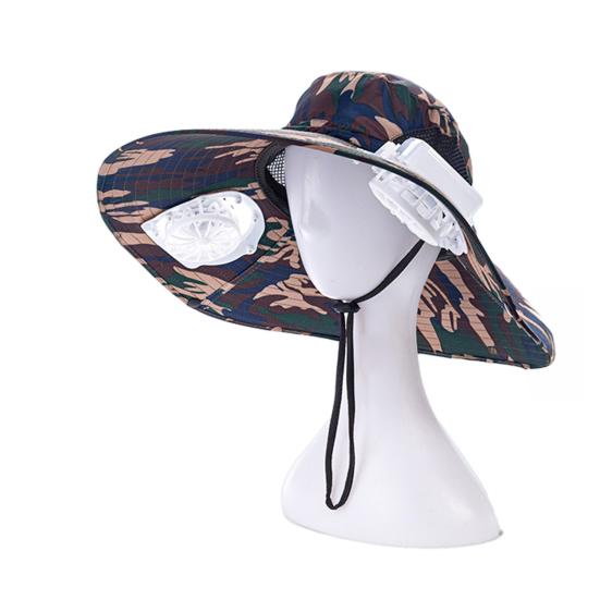 

Мужская шляпа от солнца со съемными вентиляторами на солнечной батарее USB, широкополая шляпа для рыбалки UPF50+, летняя шляпа с регулируемым вентилятором для отдыха на открытом воздухе A кофейный