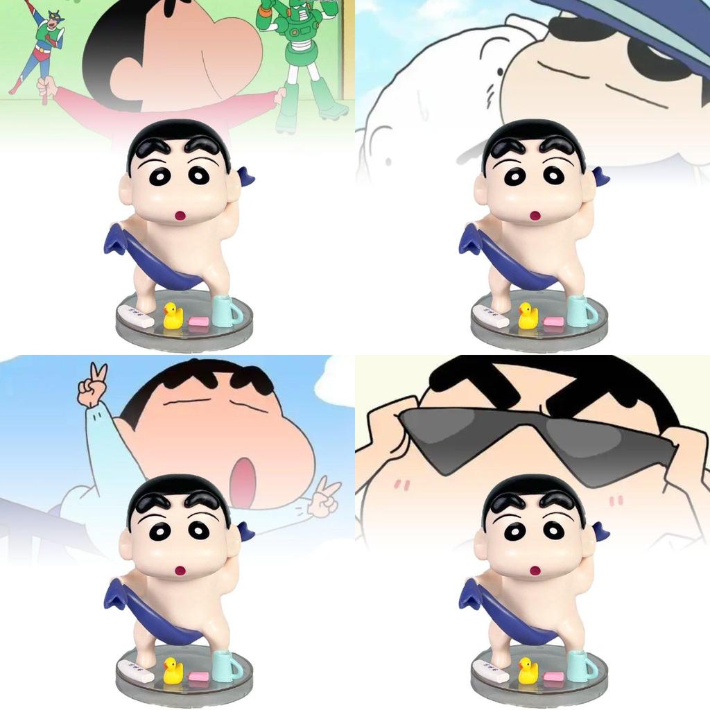 Adorable Crayon Shin-chan Pvc Figure Bathroom Theme Collectible Doll 13cm Height