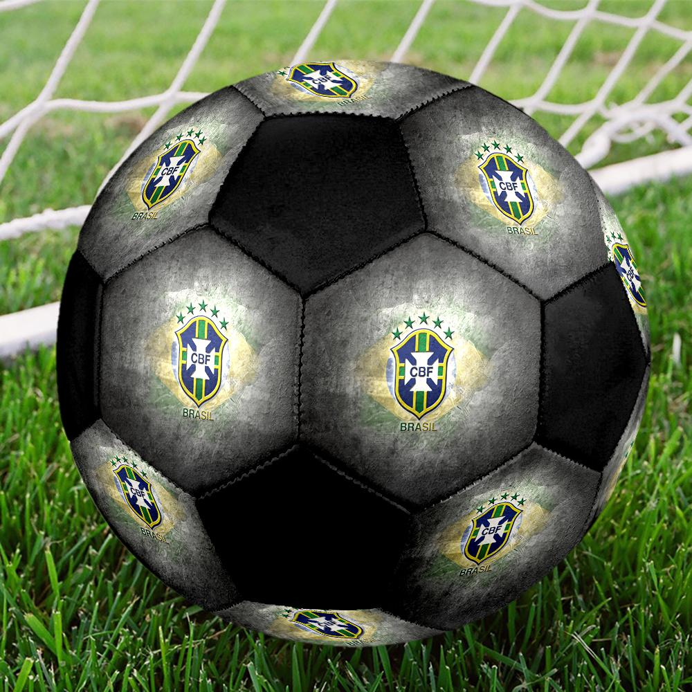SIZE 5 Brazil National Football Team Soccer Ball Colorful All Ages Machine Stitched PVC Competition Ready Durable High-Bounce