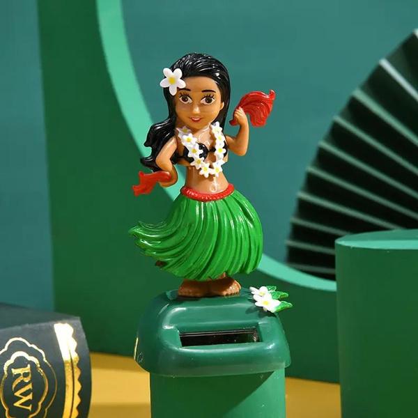 1st Bil Creative Solar Svängande Hawaiian Girl Dockornament Bildekorationer Hula Girl Svängande Tecknad bilprydnadsföremål
