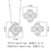 Huamei Jewelry Set Earstuds S925 Silver Needle Necklace With Zircon Clover Clavicular Chain Fashionable Versatile Women