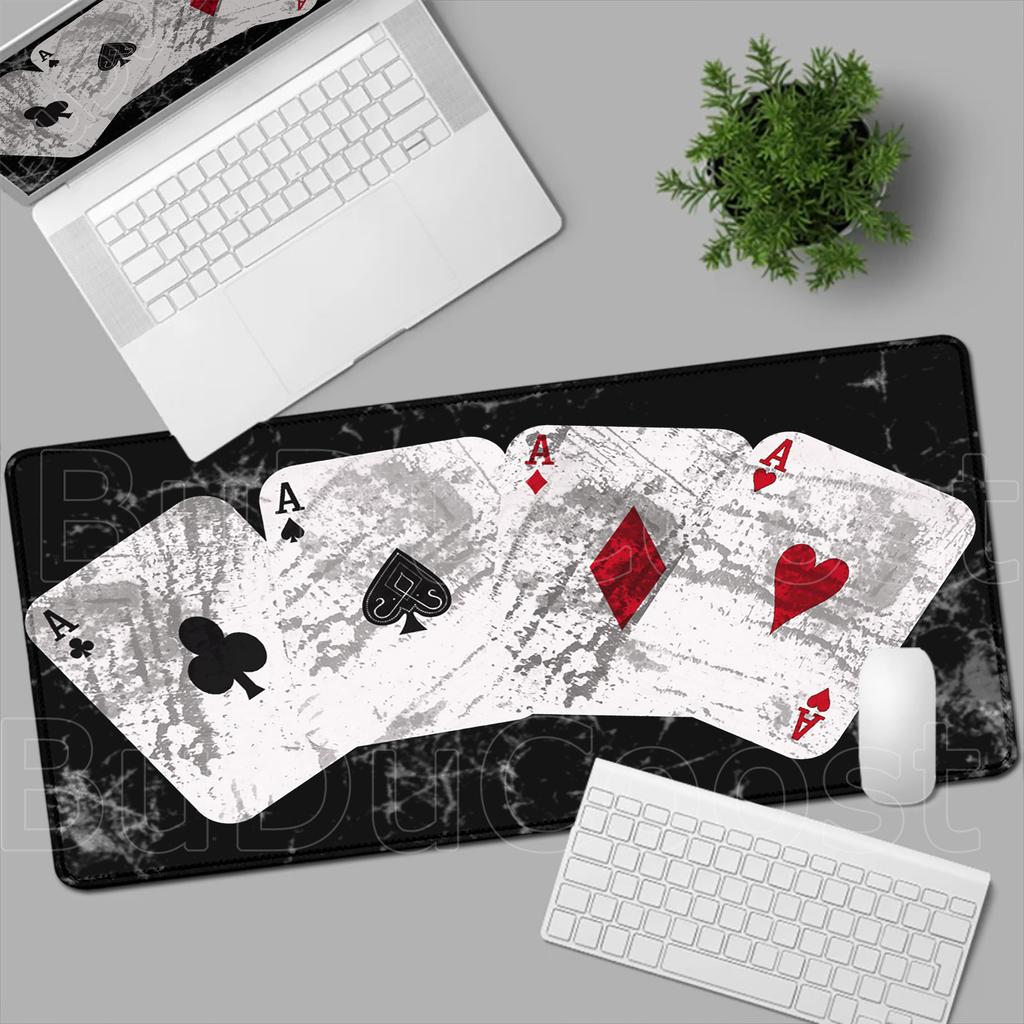 E-Sport Spiel Poker Mauspads Groß Computer Laptop Gamer Schreibtischmatten XXL Gummi Anti-Rutsch Gaming Tastatur Mauspads PC Zubehör