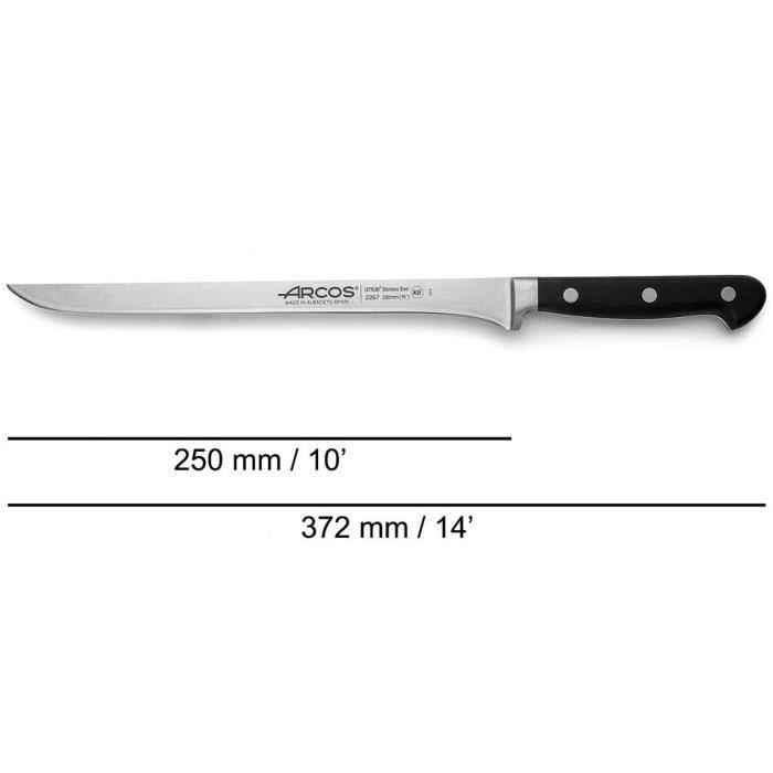 Couteau à Jambon - ARCOS - Opera - 250 mm - Acier Inoxydable Forgé Nitrum® - Résistant à la corrosion