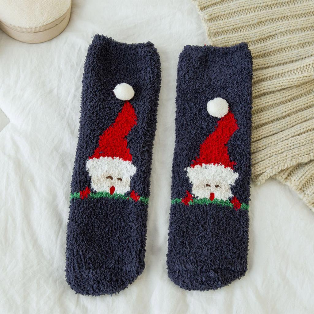 Ladies Christmas And Winter Thickened Sleep Socks Velvet Warm And Cute