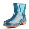 3 New Women's Low-tube Rain Boots 135 Blue and Green Non-slip Beef Tendon Low-top Rain Shoes Work Water Shoes