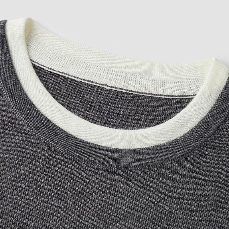 Semir Women's Contrast Faux Two-Piece Wool Blend Knit Pullover