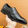 Designer Fashion New Men's Brown Lace Up Patent Leather Formal Shoes Male Dress Office Wedding Prom Flats Homecoming  Footwear
