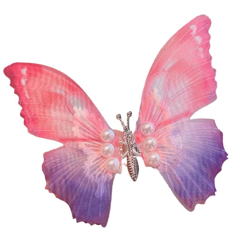 Mixed Material Butterfly Hair Clip Duckbill Clip Style Beautiful And Natural Hair Decoration For Girls