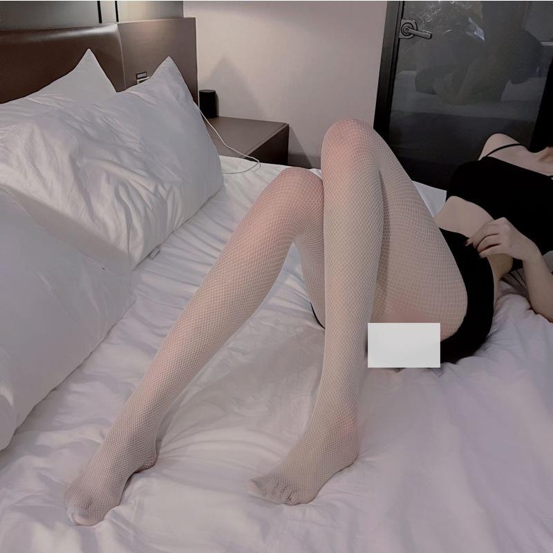 Sexy babes black silk fishnet socks jk socks summer thin white stockings anti-hook pantyhose
