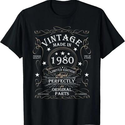 44Th Birthday Retro Limited Edition Unisex Women Vintage 1980 T Shirt
