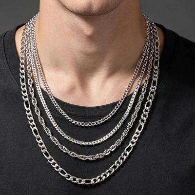 Herren Edelstahl Kubanische Kette Halskette - Vielseitiges Modeaccessoire