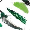 Cat Feather Toy Set Telescopic Rod Playing Faux Having Fun Exerciser Teaser Toys with 7Pcs