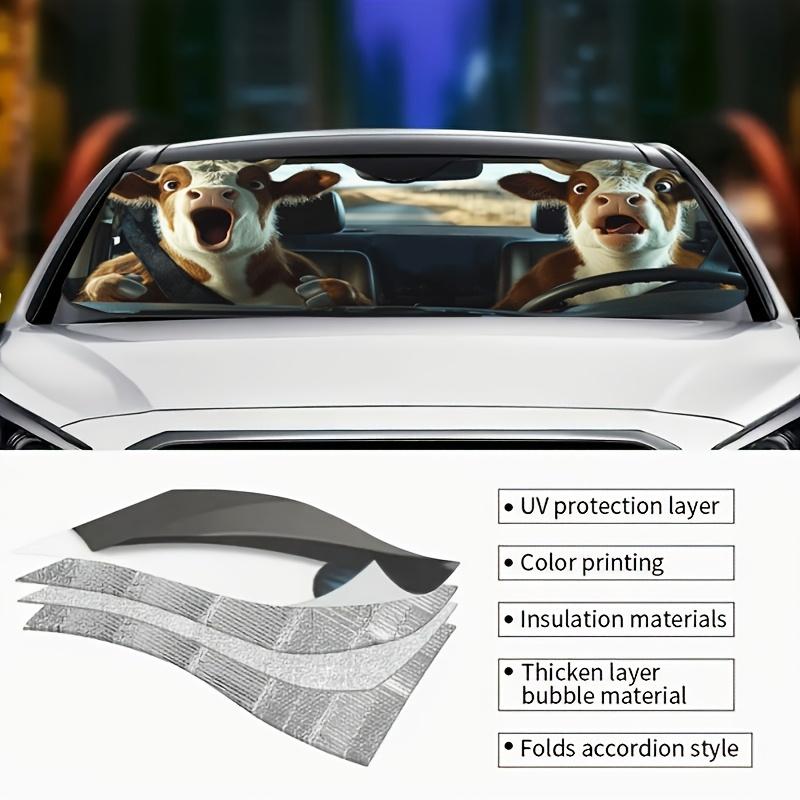 1Pcs Anime Bull Car Windshield Sunshade UV Rays Heat Blocker Keeps Vehicle Cool Unique Design Fit Sedans SUVs Trucks RVs