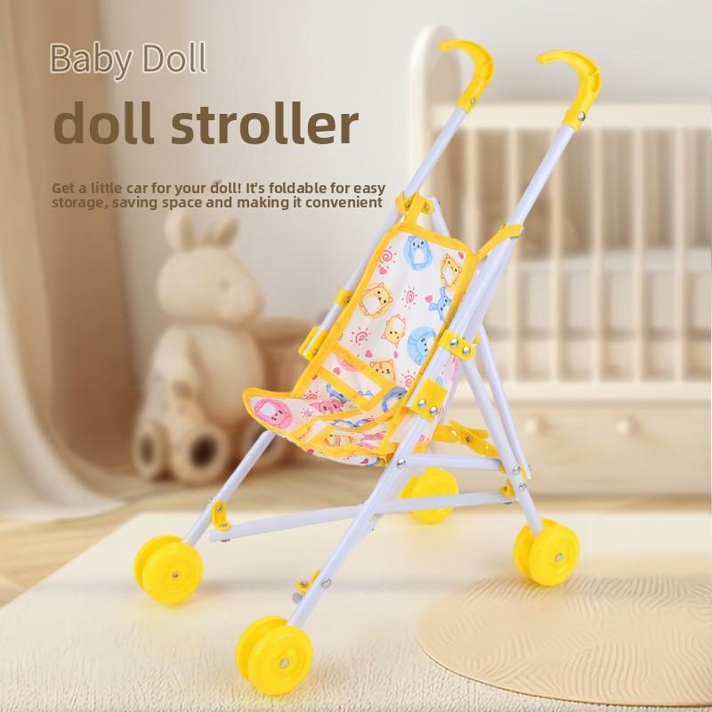 Passeggino Pieghevole Realistico per Bambole da 10 Pollici, Giocattolo Interattivo a Spinta per Bambini per lo Sviluppo Precoce, Gadget per Feste