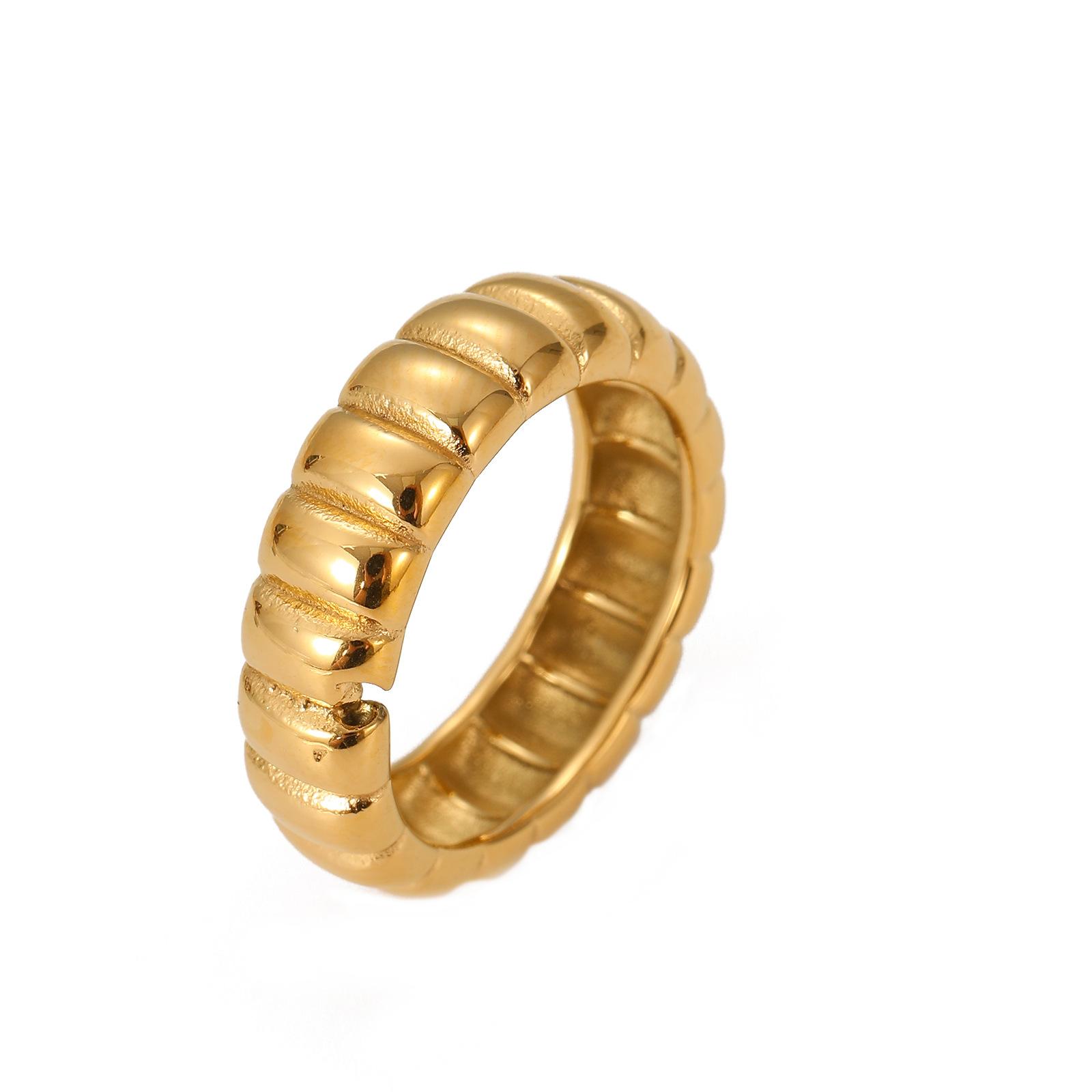 

Преувеличенное золотое геометрическое кольцо женское нишевое дизайнерское персонализированное кольцо простое кольцо кольцо из титановой стали 7