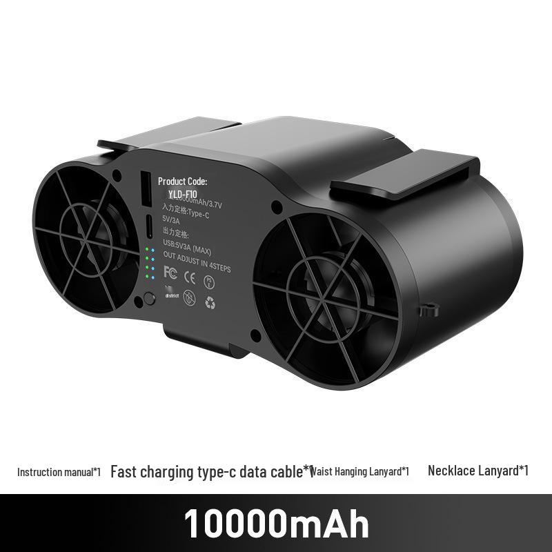 

2025 Portable Mini Waist-Hanging Electric Fan for Outdoor Construction Worker Cooling 0mAh