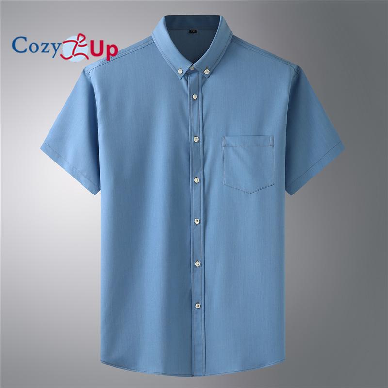 Cozy Up Herren-Arbeitshemd mit kurzen Ärmeln im Western-Stil mit Druckknöpfen