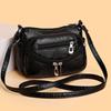New Shoulder Messenger Bag Soft Leather Small Square Bag Multi-function Multi-compartment Medium Backpack Women's Bag Mobile Phone