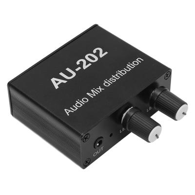 Mezclador de Audio Distribuidor Estéreo 2 Entradas 2 Salidas Convertidor Caja de Conmutación para Control Amplificación