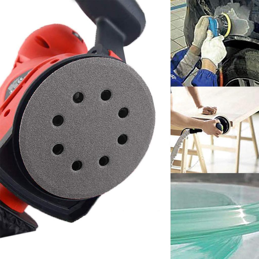 Akuoly Sandpaper Pads for 125mm Carborundum 6 8 Holes 60-Sheet Sanders, SIC, Grits 400, 600, 800, 1000, 1500, 2000, Round,