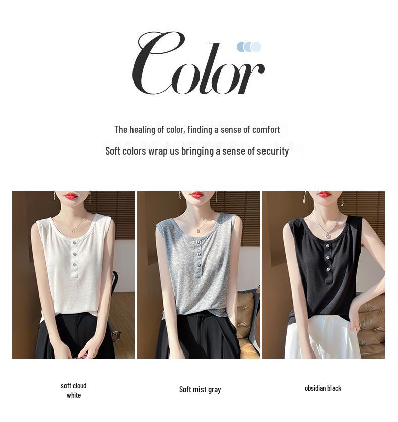 Women's Summer U-Neck Knit Sleeveless Slimming Top