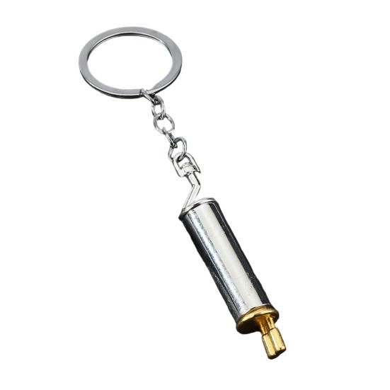

Car Exhaust Pipe Keychain Exhaust Pipe Pendant Keychains for Car Keys Backpack Creative Keychains Gifts for Men Friends Car Enthusiasts срібний