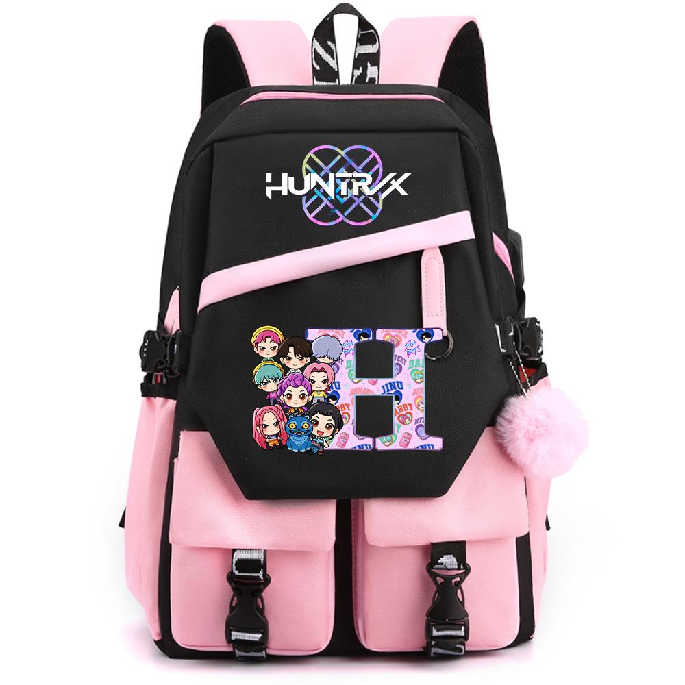 26 English Letter K-pop Demon Hunters Printed Large Capacity Backpack for Teenger Student Girl Boy Schoolbag Bookbag Women Waterproof Travel Bag