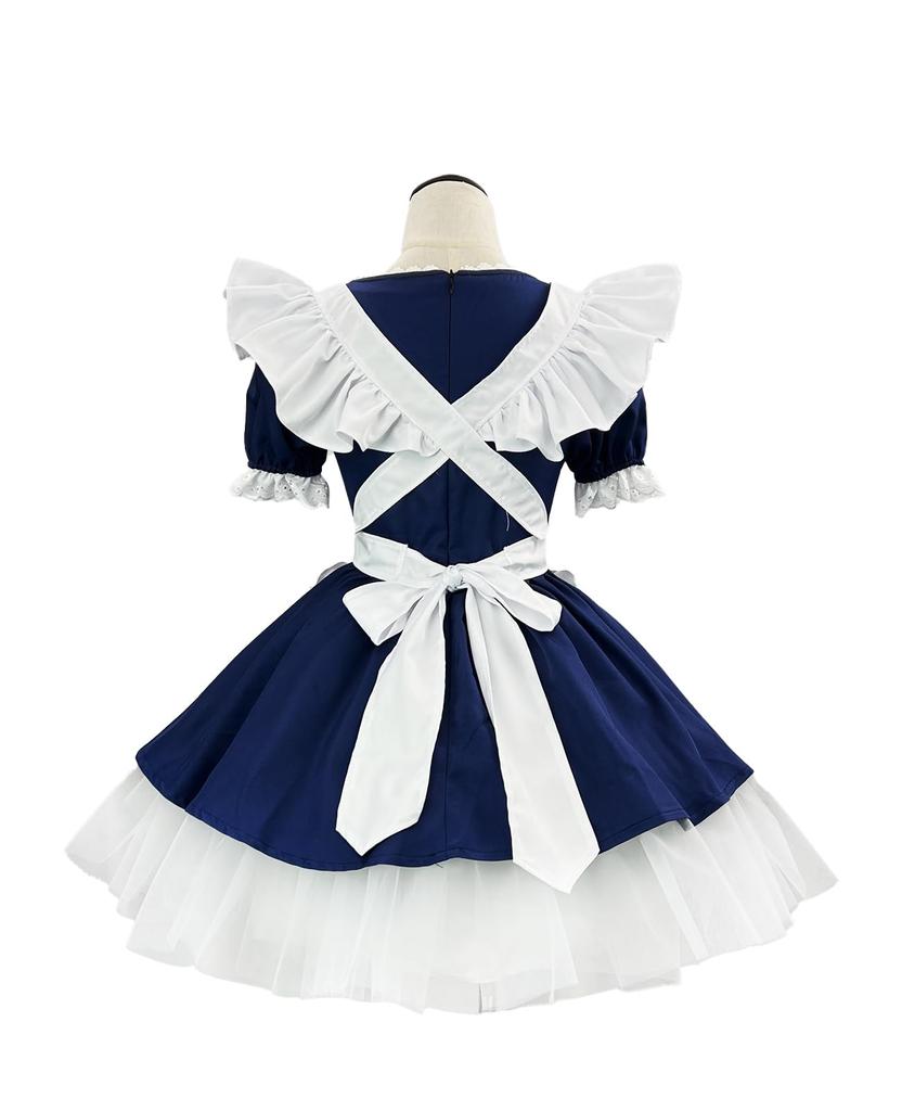 [CR ROLECOS] Maid Costume with Pannier, Plus Size, Cute Maid Cosplay Costume, Perfect for Halloween, Cafes, Photo Shoots, Cultural Festivals, Events,