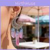 Elegant Asymmetric Purple Quartz Crystal Earrings With Stainless Steel Posts For Womens Fashion