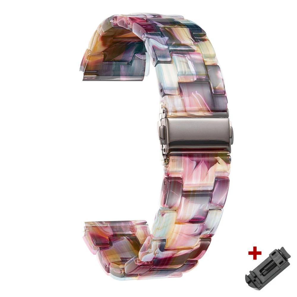 Resin Transparent Band For Huawei Watch GT5/4 GT3/5pro 46mm For Samsung Galaxy Watch 6 3 45mm Gear S3 Lady Strap for Seiko 22mm