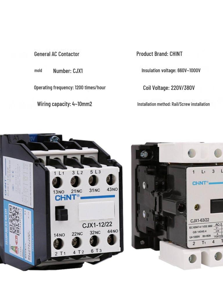 Zhengtai CJX1 AC Contactor, 22A/32A, 220V/380V