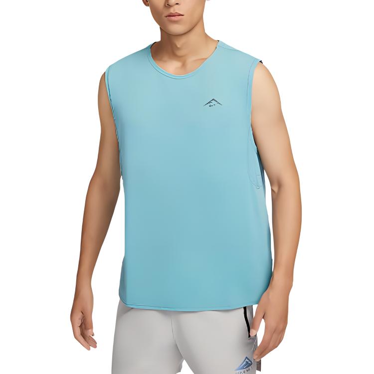New Nike Running Tank Top Men's Denim Blue Green FN3310-464