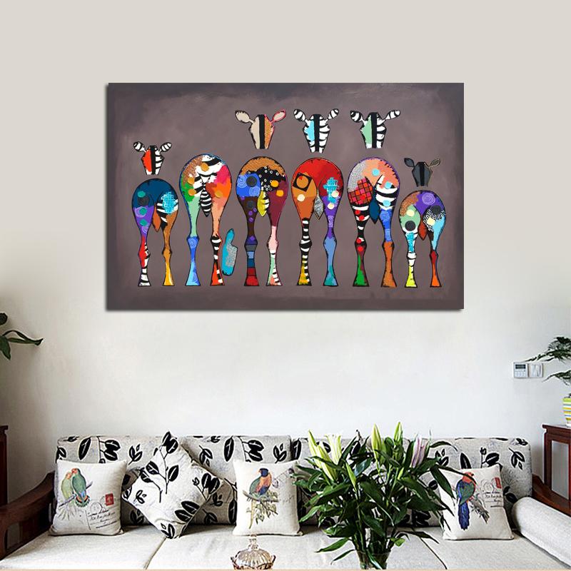 Abstract Zebra Posters and Prints Colorful Animals Canvas Painting Scandinavian Cuadros Wall Art Pictures for Living Room Decor