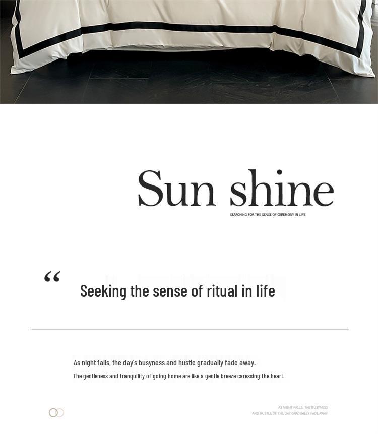 Premium Washed Cotton Luxury Bedding Set: Skin-Friendly, Brushed Duvet Cover, Sheet & Fitted Sheet - 4-Piece Hotel Style