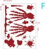 Halloween Decorations Blood Prints Wall Stickers Blood Footprints Ghost Axe Props Easter Stickers Window Stickers